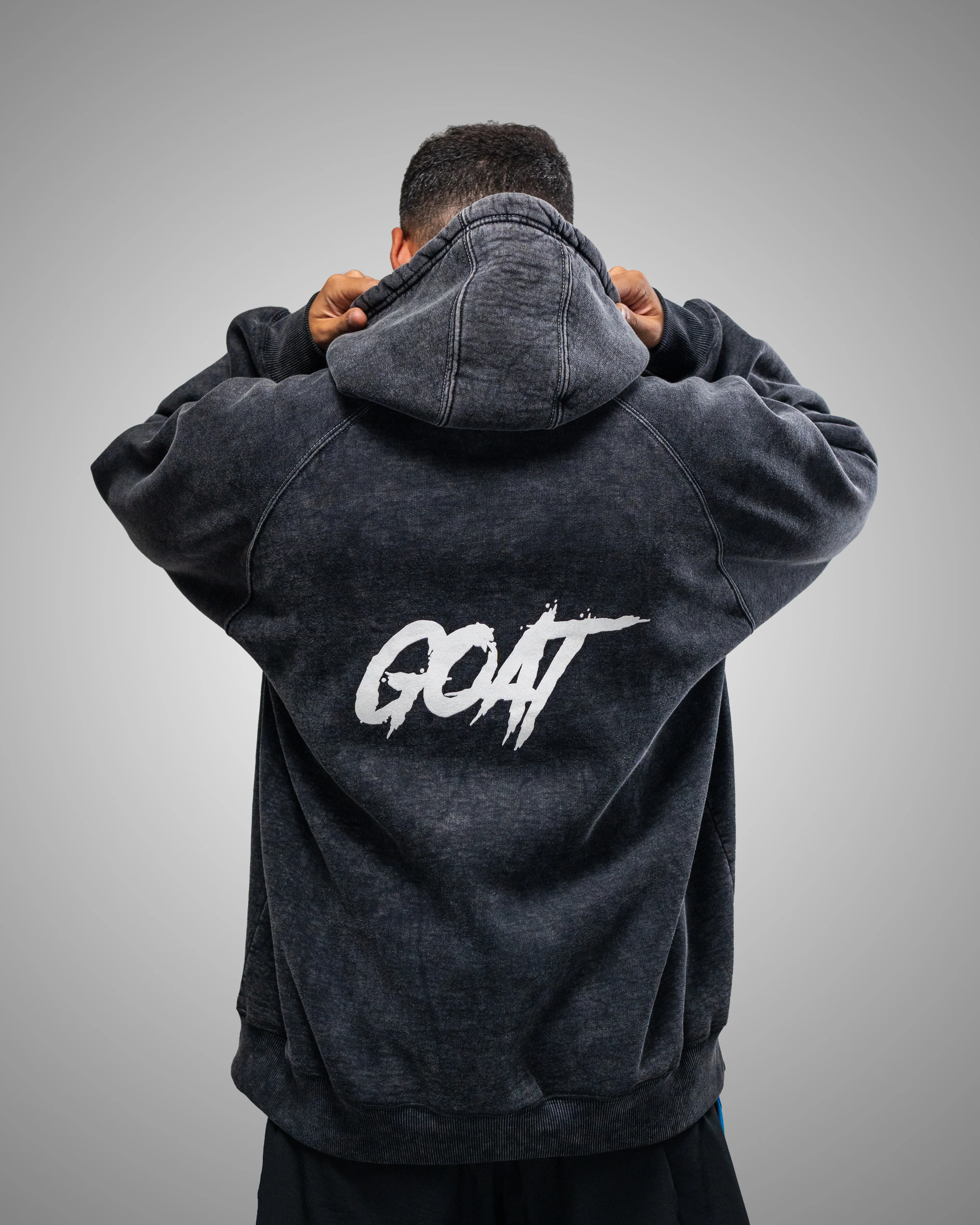 EVOLVE® BLACK ACID WASH OVERSIZED HOODIE - Image 3