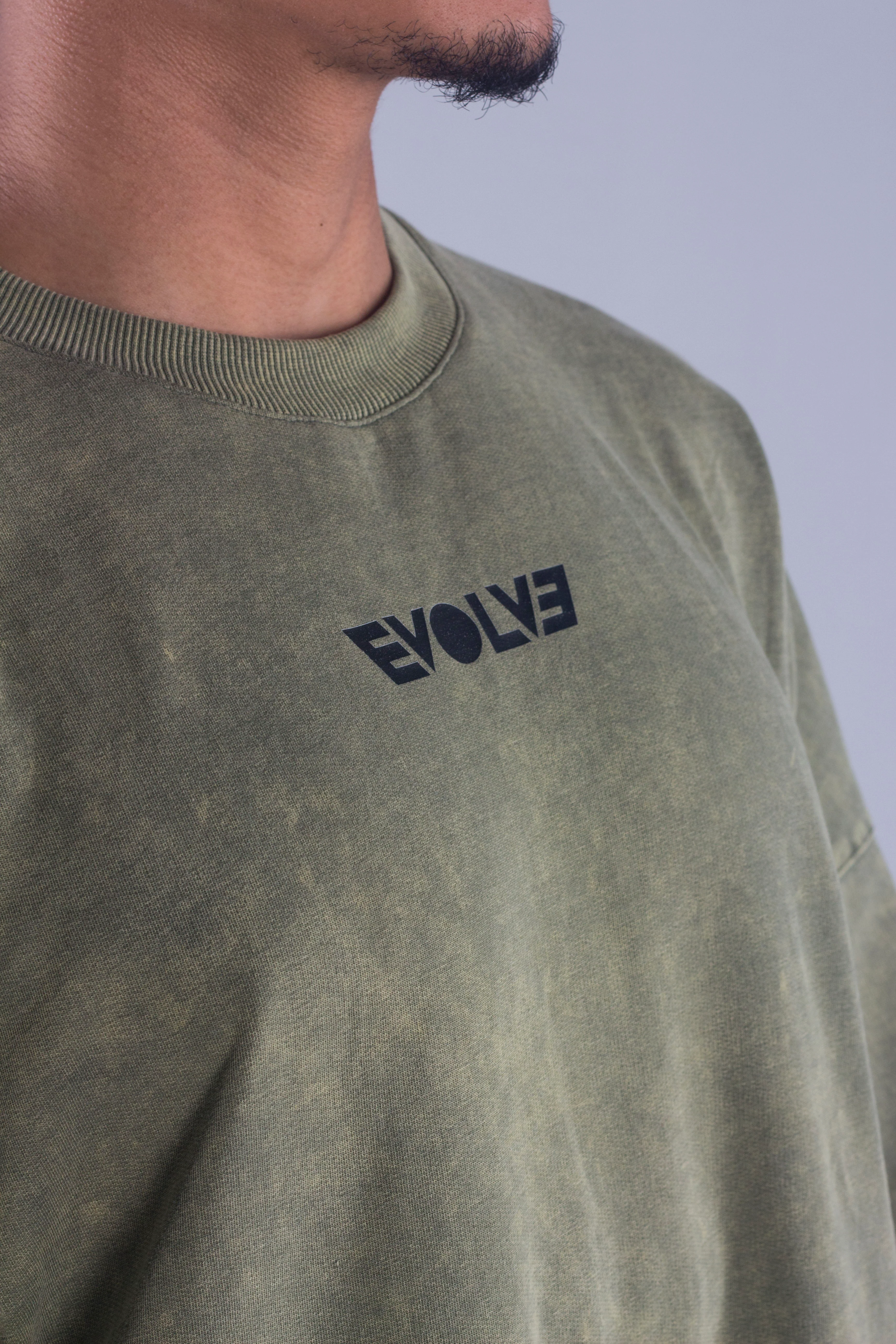 EVOLVE® OLIVE ACID WASH OVERSIZED TEE - Image 4
