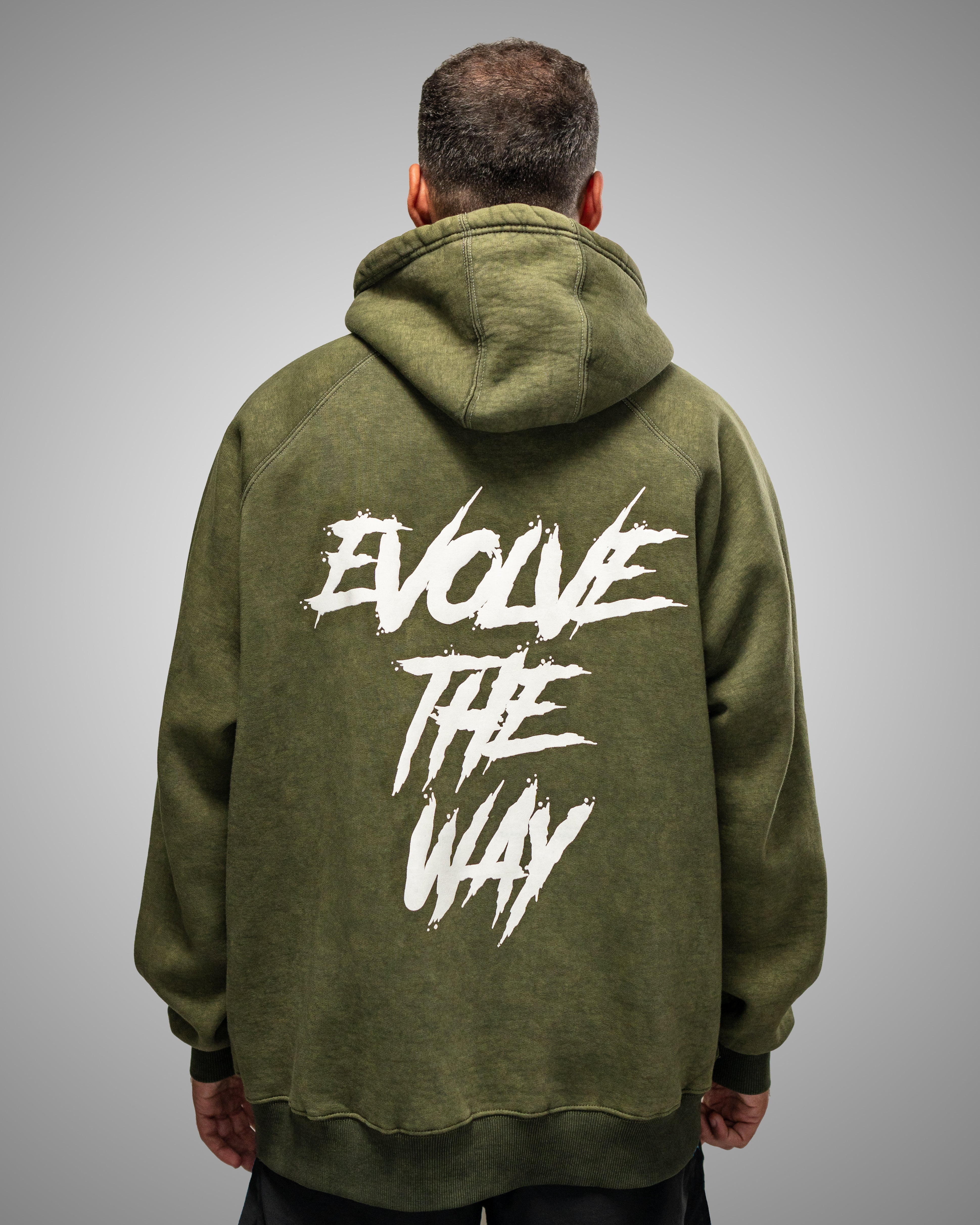 EVOLVE® OLIVE ACID WASH OVERSIZED HOODIE - Image 3